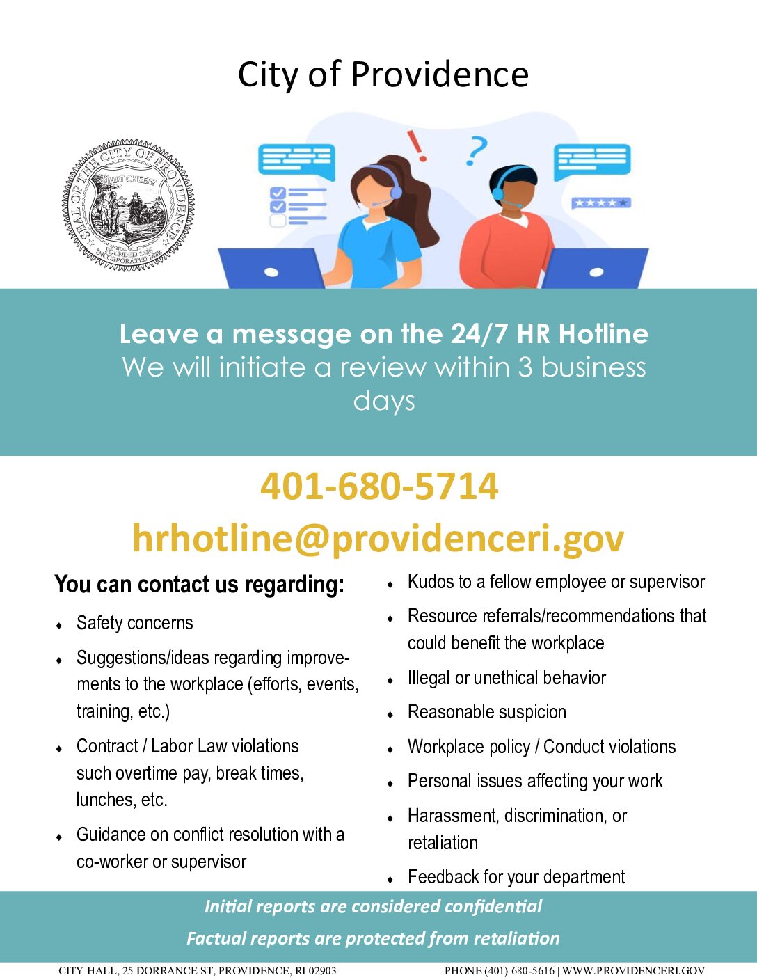 Human Resources Hotline Flyer