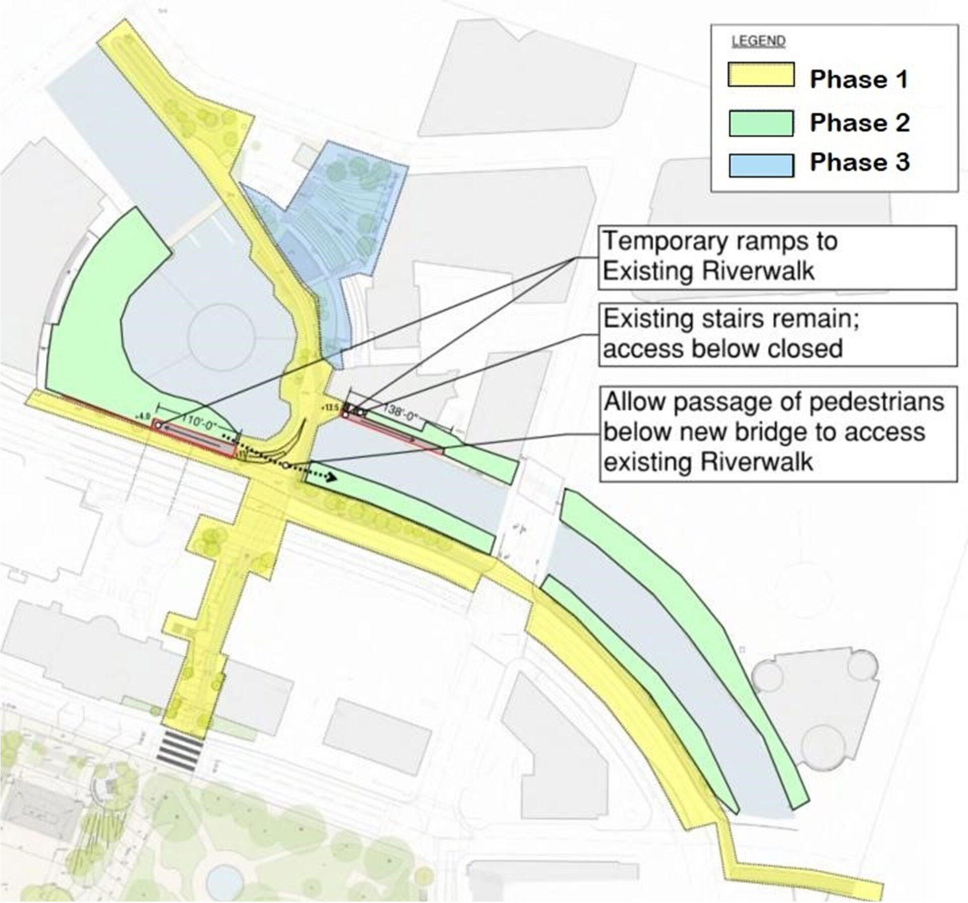 Map of phases of the Riverwalk Resilience Project