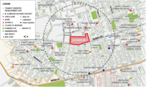 Map of 246 Prairie Ave with neighborhood amenities labeled